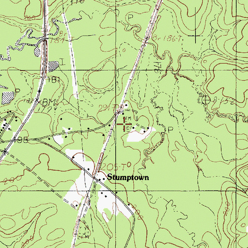 Topographic Map of Lowe Cemetery, TX