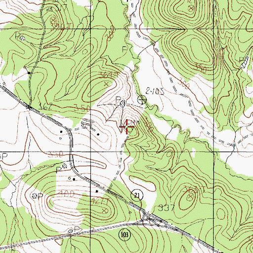 Topographic Map of McGown Cemetery, TX