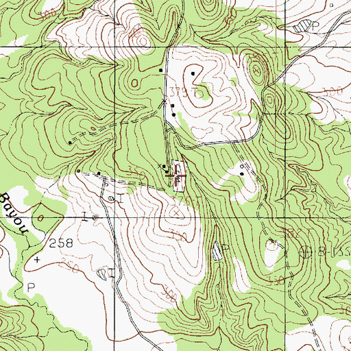 Topographic Map of McMahon's Chapel Cemetery, TX