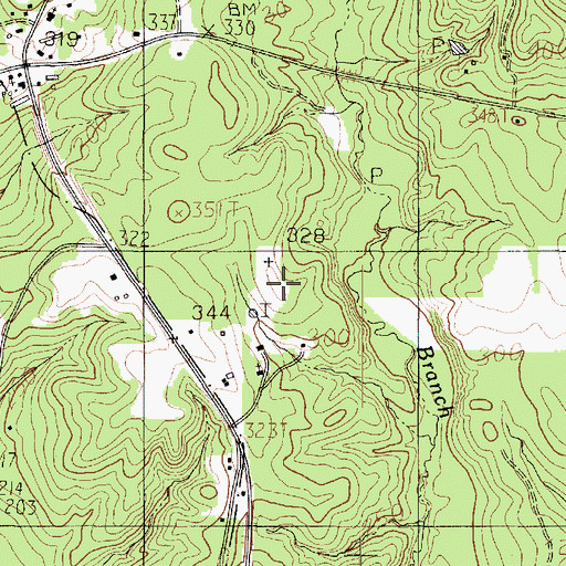 Topographic Map of Moore Cemetery, TX