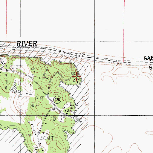 Topographic Map of Moran-Loving Cemetery, TX