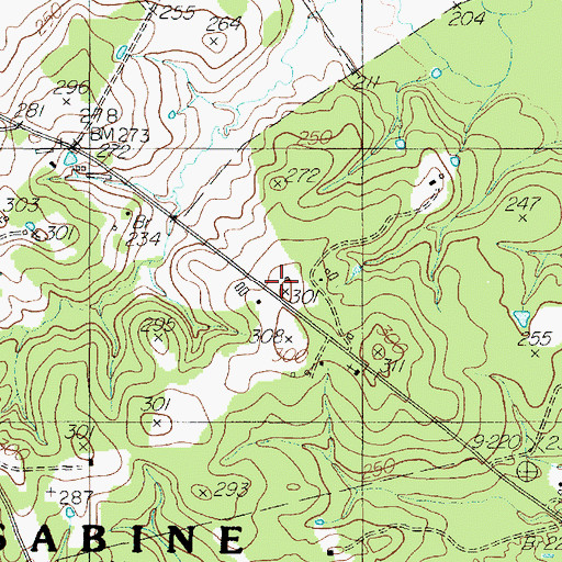 Topographic Map of Munnerlyn Cemetery, TX