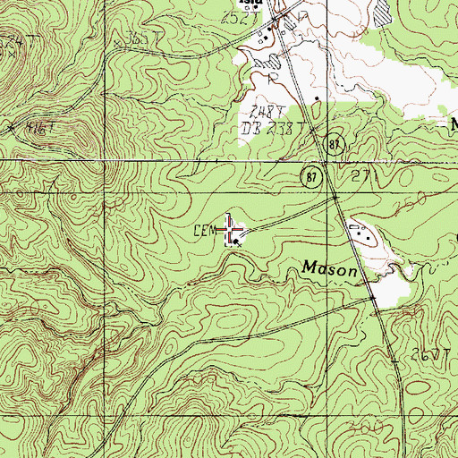 Topographic Map of New Hope Cemetery, TX
