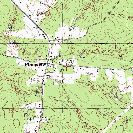 Topographic Map of Plainview Cemetery, TX