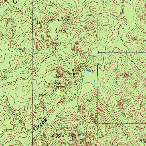 Topographic Map of Reeves Cemetery, TX