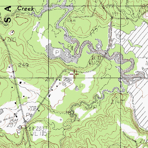 Topographic Map of Strother Cemetery, TX