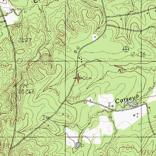 Topographic Map of Vickers Cemetery, TX