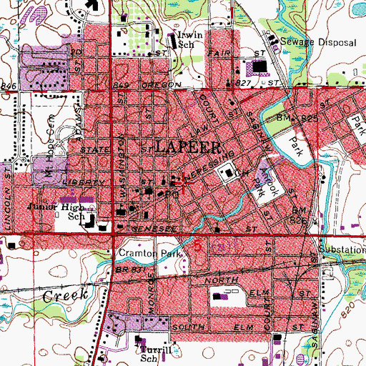 Topographic Map of Liberty Park, MI
