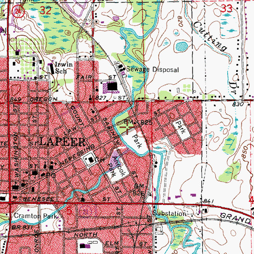 Topographic Map of Rotary Park, MI