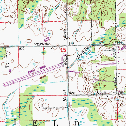 Topographic Map of Lapeer International Dragway, MI