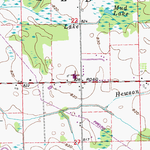 Topographic Map of Elva Lynch Elementary School, MI