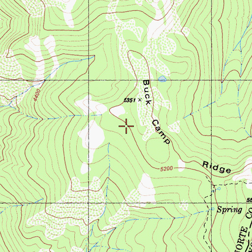 Topographic Map of Buck Camp Ridge, CA