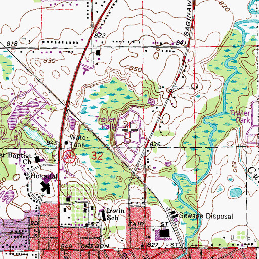 Topographic Map of Crestview Manor Mobile Home Park, MI