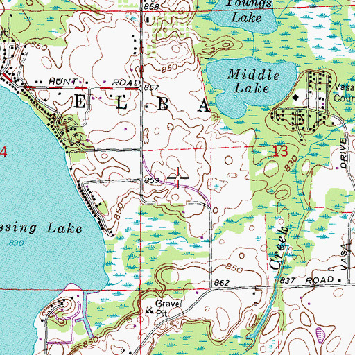Topographic Map of Cramton Elementary School, MI