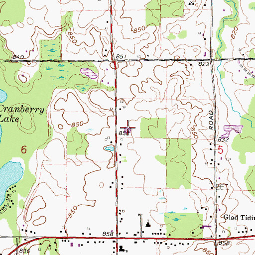 Topographic Map of Elba Elementary School, MI