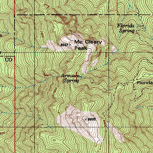 Topographic Map of Armour Spring, AZ