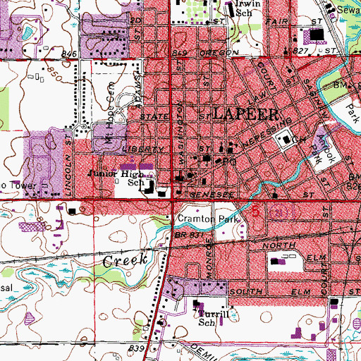 Topographic Map of Bishop Kelley Catholic School, MI