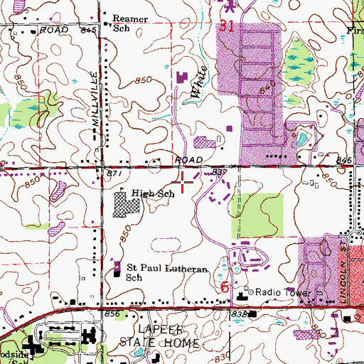 Topographic Map of Schickler Elementary School, MI
