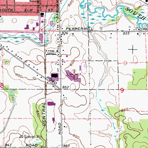 Topographic Map of Lapeer East High School, MI
