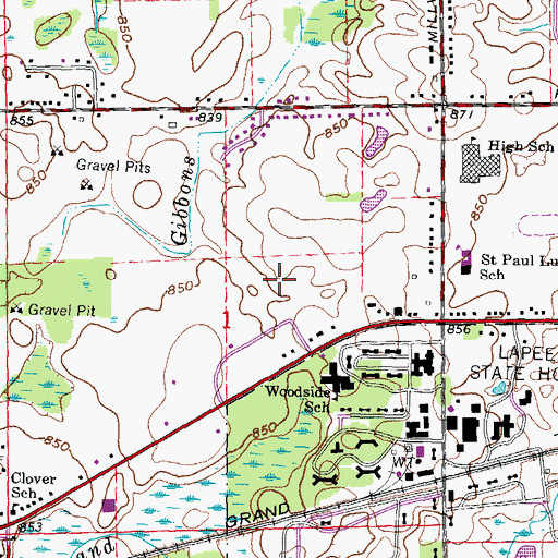 Topographic Map of Rolling Hills Golf Club, MI