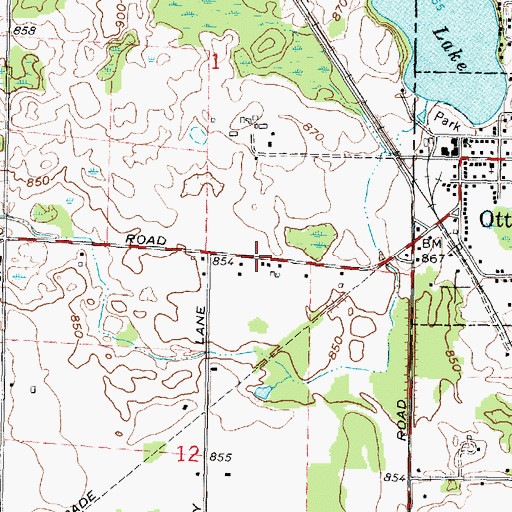 Topographic Map of Otter Lake Church of the Nazarene, MI