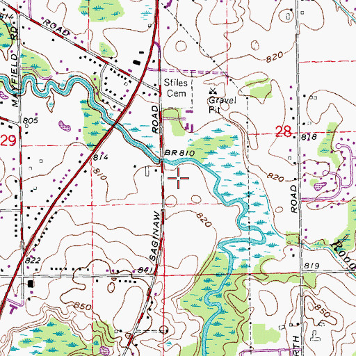 Topographic Map of Chateau Pines Lake Mobile Home Park, MI