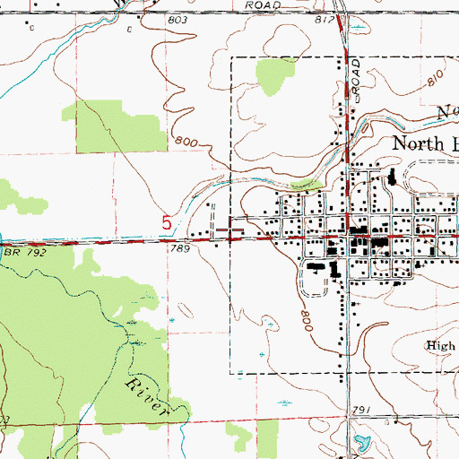 Topographic Map of North Branch Wesleyan Church, MI