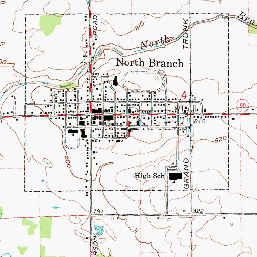 Topographic Map of Saints Peter and Paul Catholic Church, MI