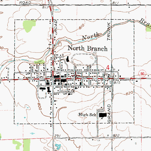 Topographic Map of Methodist Church, MI