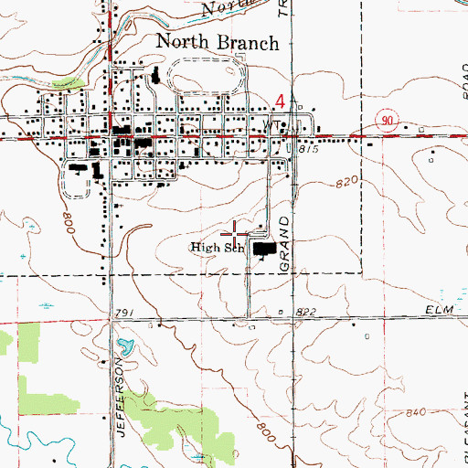 Topographic Map of Ruth Fox Elementary School, MI