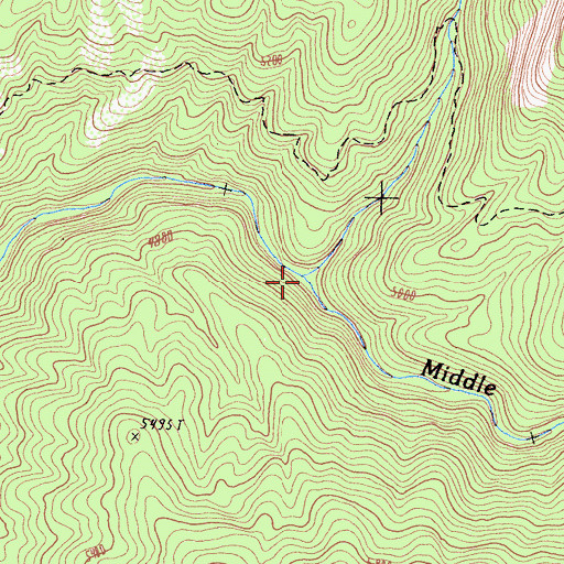 Topographic Map of Buck Creek, CA