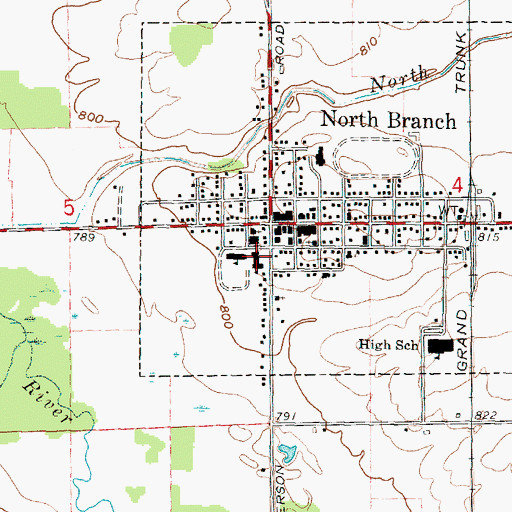 Topographic Map of North Branch Elementary School, MI
