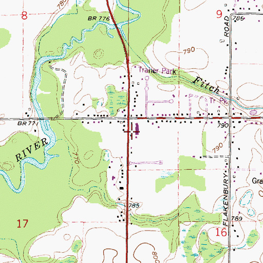 Topographic Map of Country Christian Church, MI