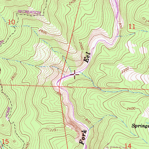 Topographic Map of Buck Creek, CA