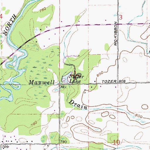 Topographic Map of Sutter's Recreation Area, MI