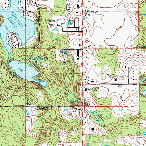 Topographic Map of Gospel Light Baptist Church, MI