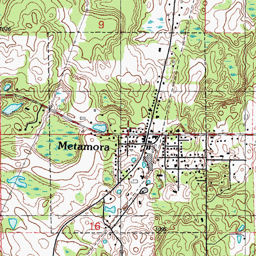 Topographic Map of Pilgrim Presbyterian Church, MI