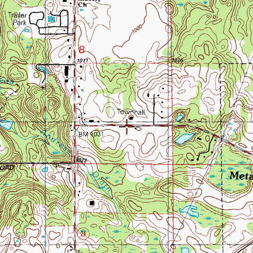 Topographic Map of McLaren Community Medical Center, MI