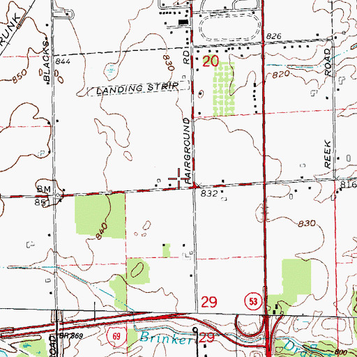 Topographic Map of Christ Evangelical Lutheran Church, MI