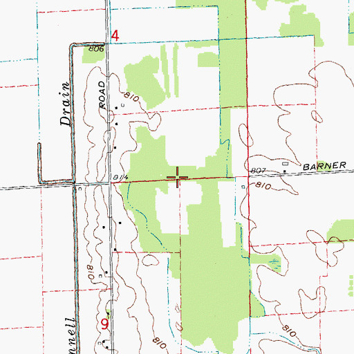 Topographic Map of Assembly of God Church, MI