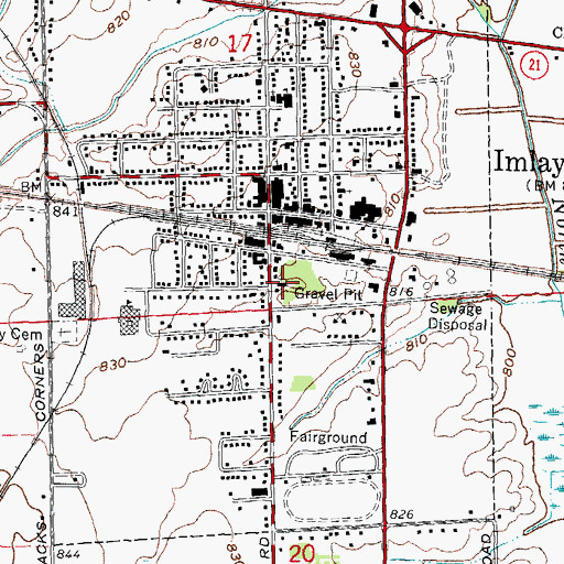 Topographic Map of Trinity Baptist Church, MI