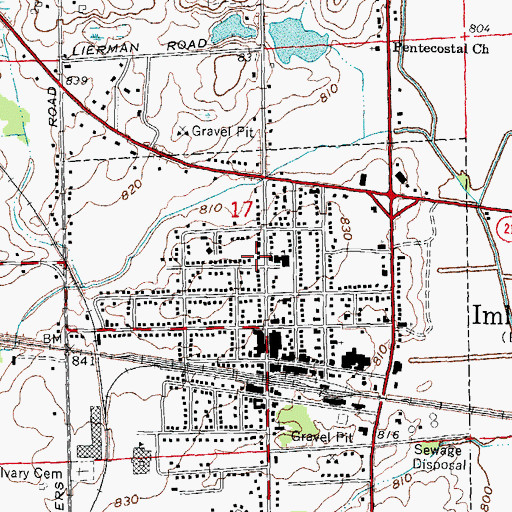 Topographic Map of Imlay Church of the Nazarene, MI