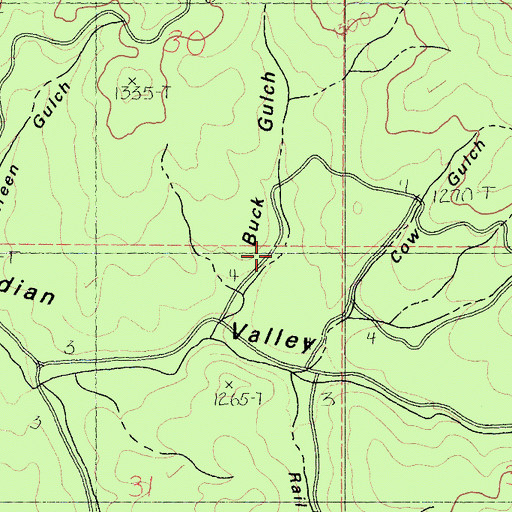 Topographic Map of Buck Gulch, CA