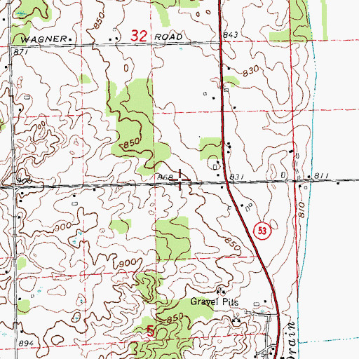 Topographic Map of Kingdom Hall of Jehovah's Witnesses, MI