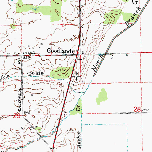 Topographic Map of Lapeer County Library, MI