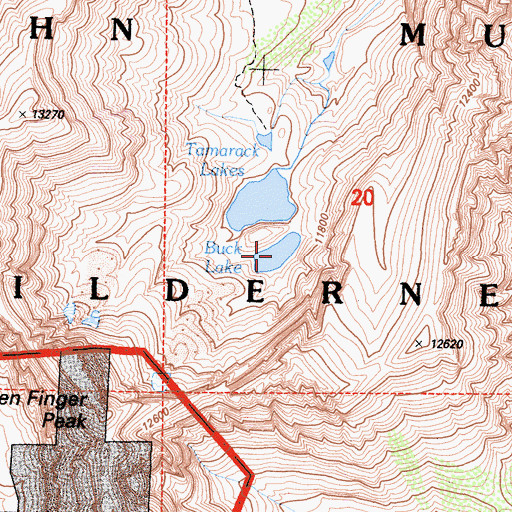 Topographic Map of Buck Lake, CA