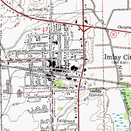 Topographic Map of Imlay City Museum, MI