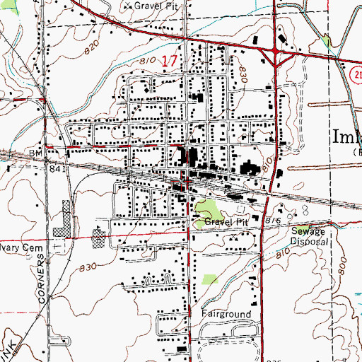 Topographic Map of Imlay City Station, MI