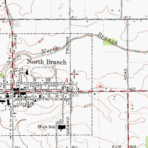 Topographic Map of North Branch Meadows Mobile Home Park, MI