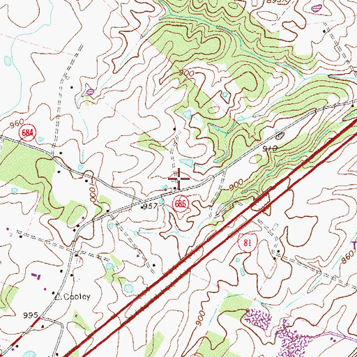 Topographic Map of Shenandoah Vineyards, VA